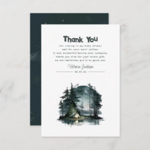 Tack för cute Camping Theter Baby Shower