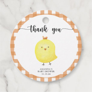 Tack för Cute Chicken-babyduschen Gåvor Etiketter