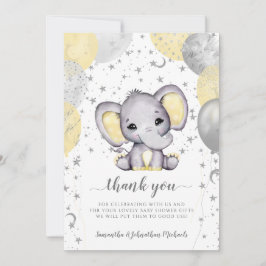 Tack för Cute Gult Baby Shower Elephant Balloes