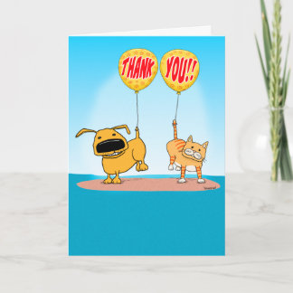 Tack för Cute Hund och Cat Kort