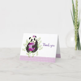 Tack för Cute Panda Bear  Rosa Dots Baby Shower