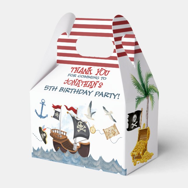 Tack för Cute Pirat Birthday Parchting Presentaskar (Framsidan Sidan)