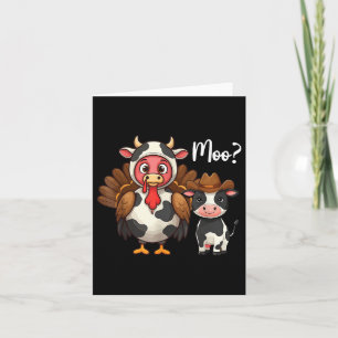 Tack för Cute Turkey Moo Cow Funny Turkiet Trot Ou Kort