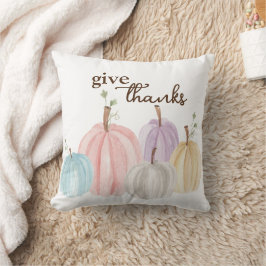 Tack för Cute Watercolor Pastel Pumpkins Ge Kudde