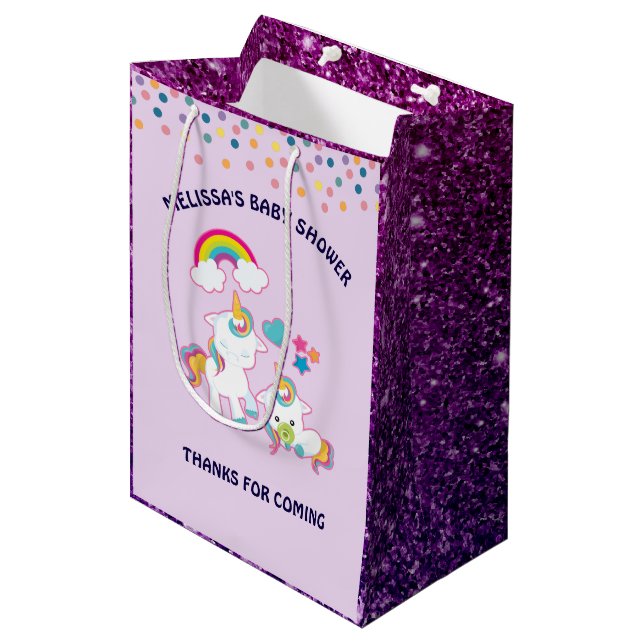 Tack för Cute White Unicorns Magic Mamma & Baby (Framsidan Vinklad)