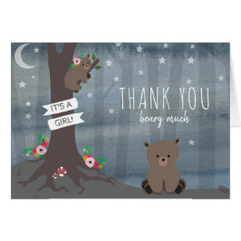 Tack för dagskäggsburk för björnbarn hälsningskort