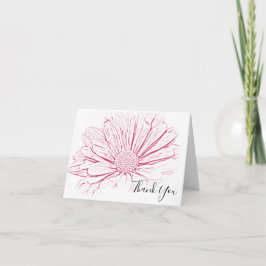 Tack för Daisy av rosa Blommigt Kort