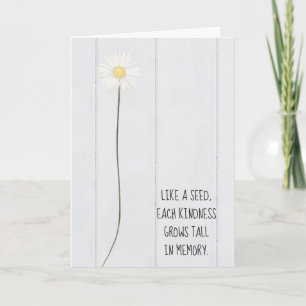 Tack för daisyns blomma på trä kort