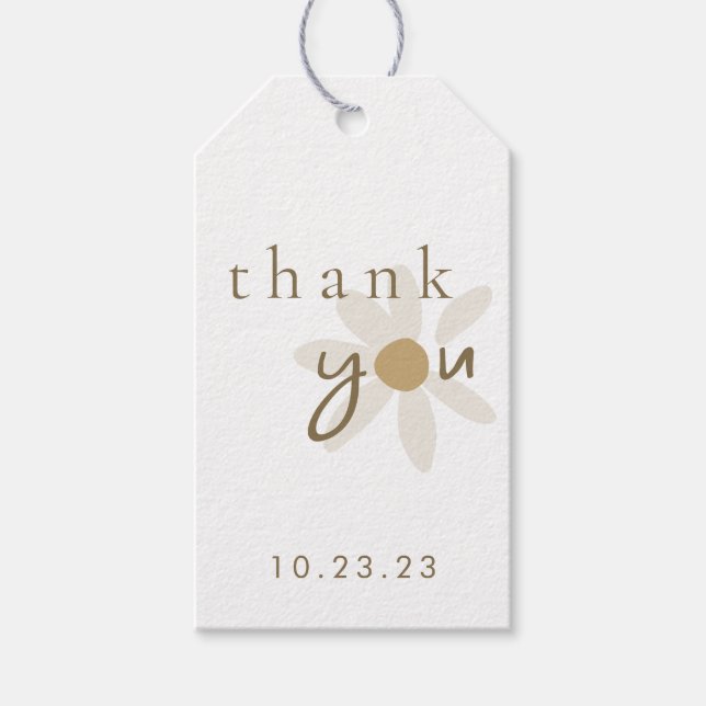 Tack för Daisyns Blommigt märkrn Cute Favoritpåläg Presentetikett (Framsidan)