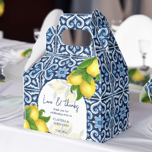 Tack för de blå plattorna och citron, Amalfi Itali Presentaskar