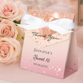 Tack för de svenska 16 rosa ros-guld-ballonger presentaskar