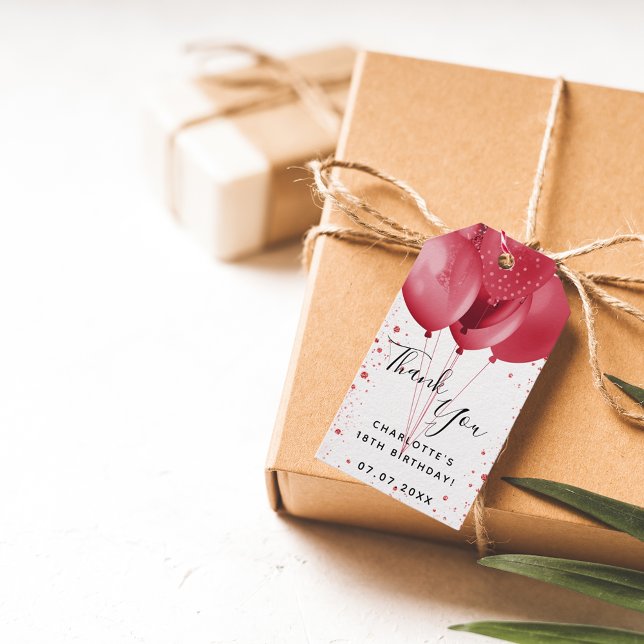 Tack för de vita glitter-ballonger du är presentetikett (Skapare uppladdad)