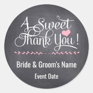 Tack för dekalen för bröllop och duschar runt klistermärke
