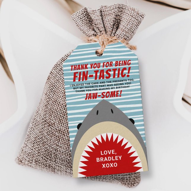 Tack för delad Bita för alla ålders Födelsedagsfes Presentetikett (Skapare uppladdad)