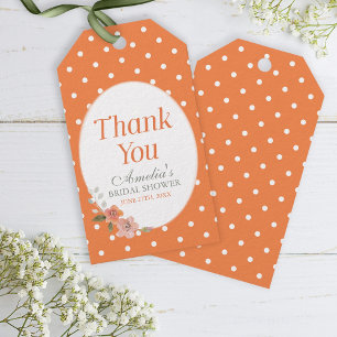 Tack för delikat Blommigt Orange Presentetikett