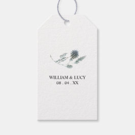 Tack för den blå tuggeln botaniska blommigten bröl presentetikett