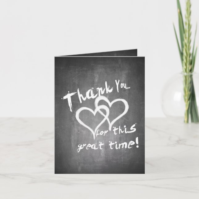 Tack för den här underbara tiden på en kalkbräda kort (Framsida)