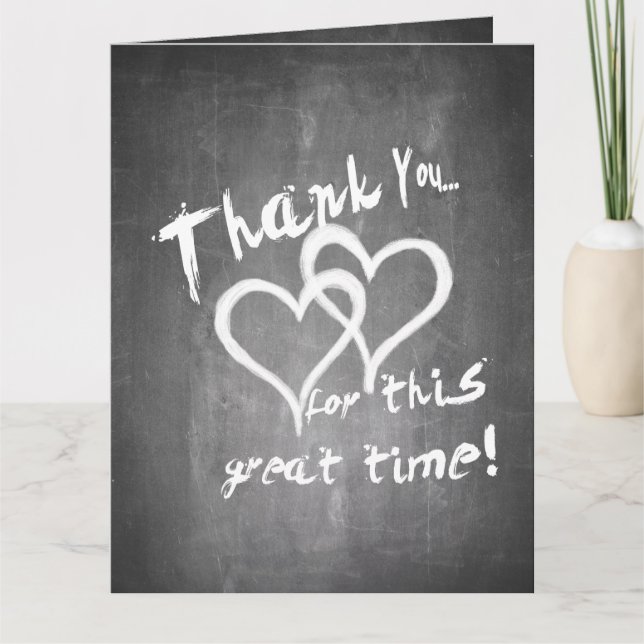 Tack för den här underbara tiden på en kalkbräda kort (Framsida)