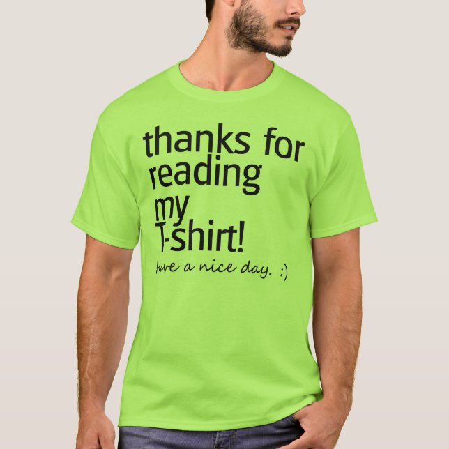 "Tack för den läs-" skjortan (svart text) Tee (Framsida)