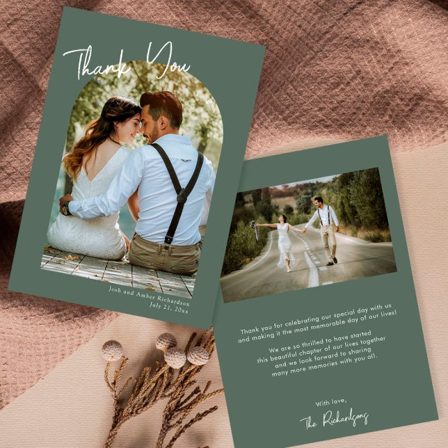 Tack för den minimalistiska grönten av modern bröl inbjudningar (Skapare uppladdad)