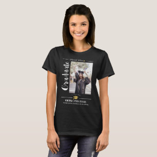 Tack för den moderna enkla Eleganten Studenten gul T Shirt
