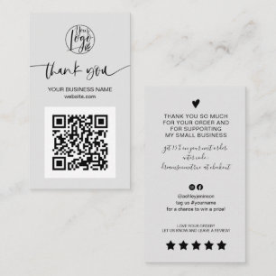 Tack för den moderna gråttet QR-koden Visitkort