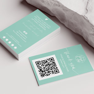 Tack för den moderna grönten QR-kod - mint. Visitkort