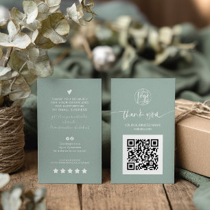 Tack för den moderna grönten QR-kodsedel Visitkort