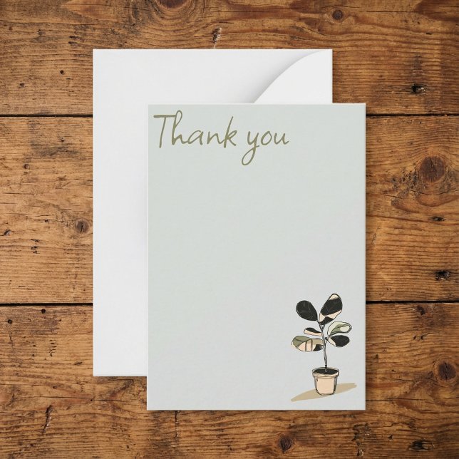 Tack för den moderna minimalismen, handritad stil. anteckningskort (Modern minimalism hand-drawn style thank you note card.)