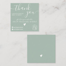 Tack för den moderna minimalistiska grönten. fyrkantigt visitkort