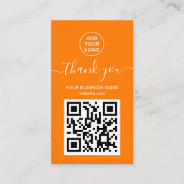 Tack för den moderna Orangens QR-kodordning Visitkort