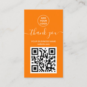 Tack för den moderna Orangens QR-kodordning Visitkort