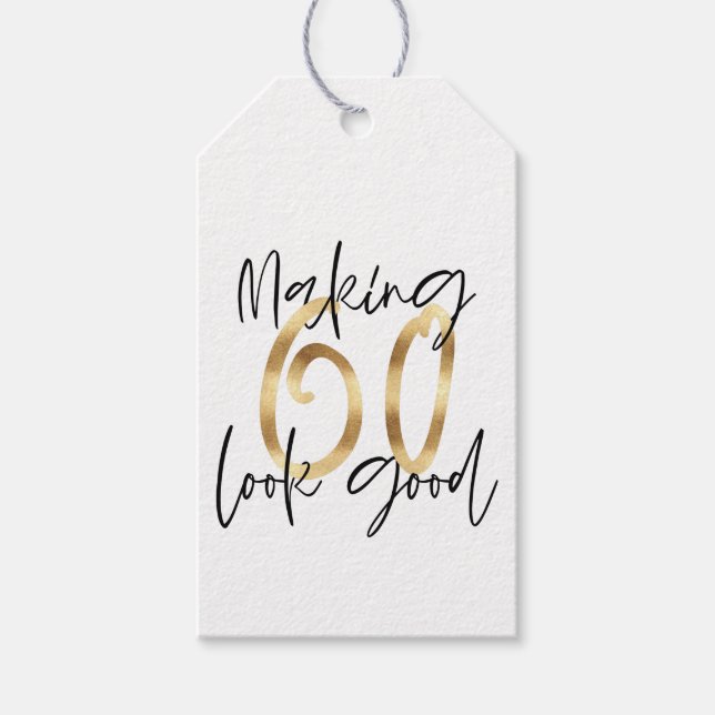 Tack för den moderna typografin guld 60-årsdagen presentetikett (Framsidan)