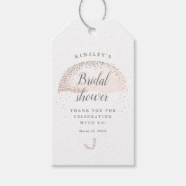 Tack för den paraplymöhippan glitter presentetikett