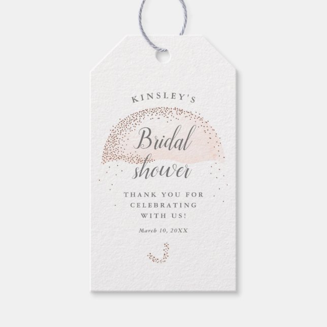 Tack för den  paraplymöhippan glitter presentetikett (Framsidan)