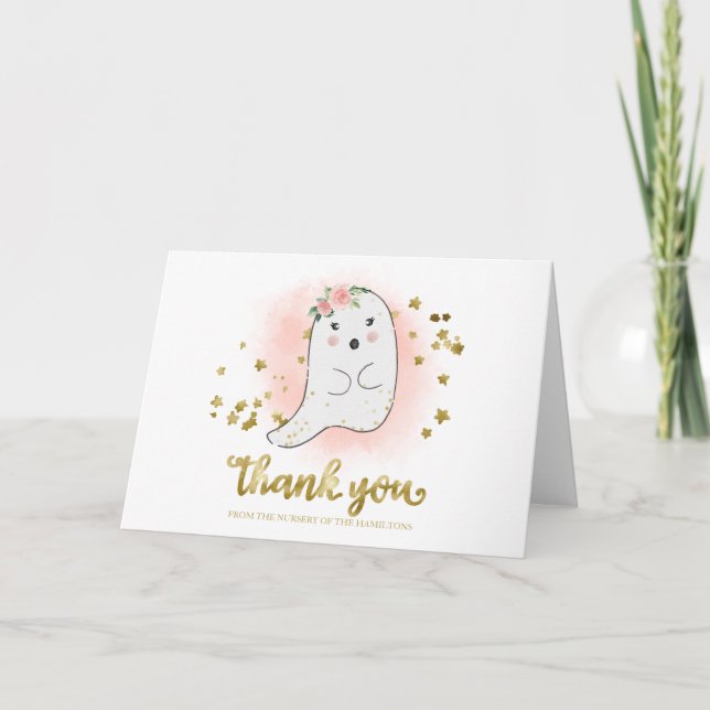 Tack för den söta spök Halloween baby shower Kort (Framsida)
