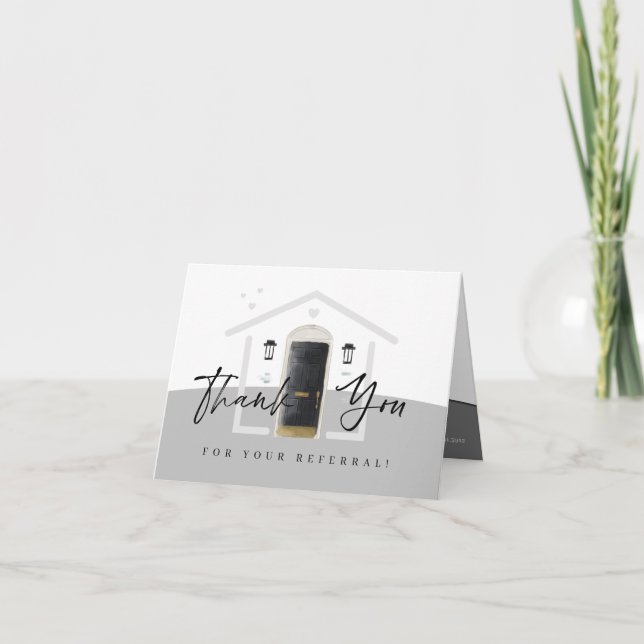 Tack för den svarta vattenfärgsdörrens referensnum (Framsida)