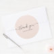Tack för den typografiska elegantens chic  rosa runt klistermärke (Envelope)
