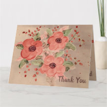 Tack för Designer Red Blommigt-kortet