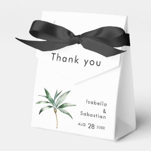 Tack för destinationsbröllop för handflatan Träd Presentaskar
