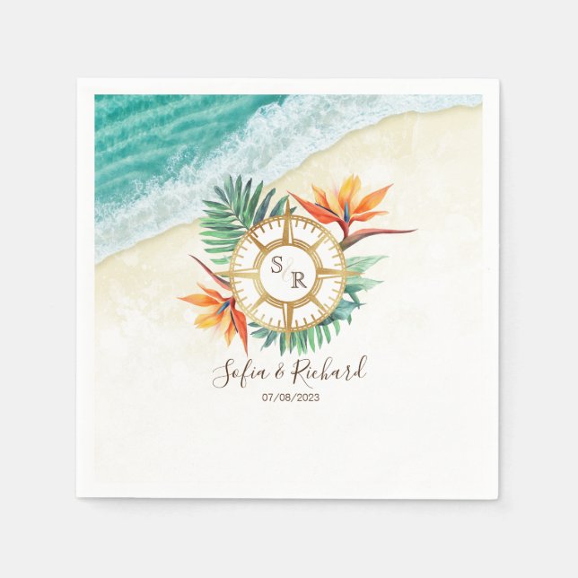 Tack för destinationspass för Bröllop-pass Pappersservett (Framsidan)