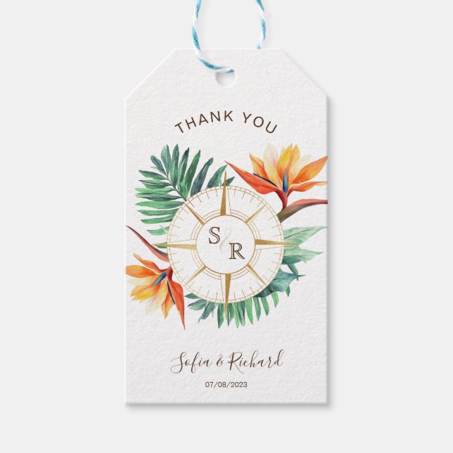 Tack för destinationspass för Bröllop-pass Presentetikett (Framsidan)