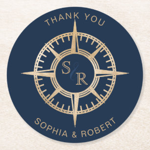 Tack för destinationspass för Bröllop-pass Underlägg Papper Rund