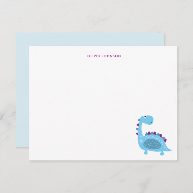 Tack för det blå Dinosaur Kids (Fram/baksida)