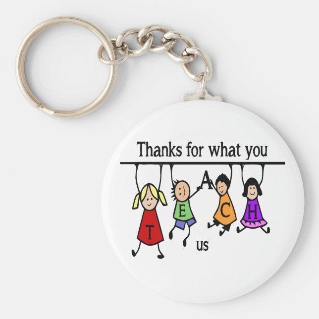 Tack för det du lär dig av Roligt Lärare. Nyckelring (Framsidan)