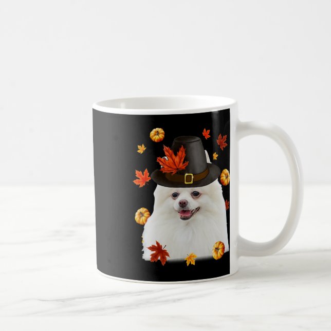 Tack för det fina Pommern Hund Pilgrim Hat Fall Ly Kaffemugg (Höger)
