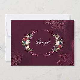 Tack för det kungliga burgunderfärgade blom- och g kort