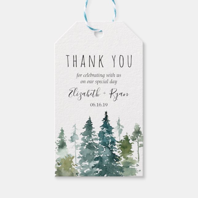 Tack för det lågkvalitativa vattenfärgen Gräs Bröl Presentetikett (Framsidan)