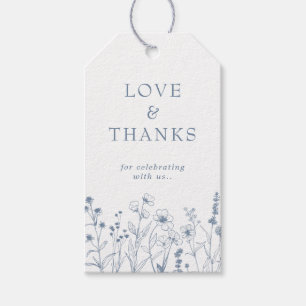 Tack för det minimalistiska Periwinkle Wildblomma Presentetikett