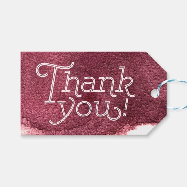 Tack för det moderna, enkla bröllop-marsala presentetikett (Framsidan (Horisontell))